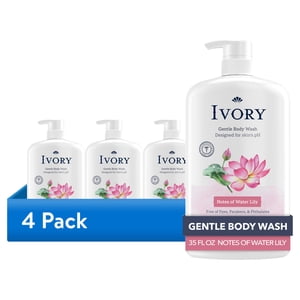 Ivory Body Wash, Mild & Gentle Water Lily, 35 fl oz
