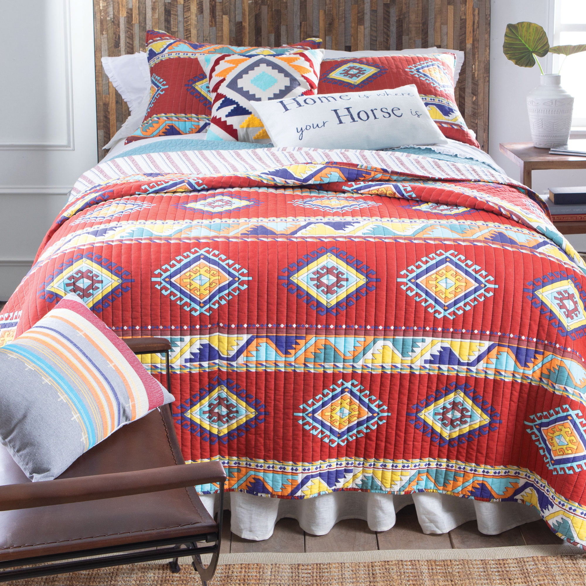 Details about   WONGS BEDDING Bohemian Quilt Set King Boho Striped Pattern Printed Quilt Cover 