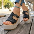 thumbnail image 4 of Wowcloth Women's Peep-Toe Platform Wedge Slides - Comfortable Slip-On with Fashionable Design for Summer Outdoor Use, 4 of 8