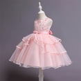thumbnail image 5 of WPPGONE Girls Tiered Tulle Flower Girl Dress Sleeveless Floral Embroidery Ball Gown Elegant Princess Wedding Party Gown Luxury Pageant Dress Toddler Birthday Photoshoot Party Dresses, 5 of 6