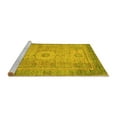 thumbnail image 2 of Ahgly Company Machine Washable Indoor Rectangle Abstract Yellow Modern Area Rugs, 2' x 4', 2 of 4