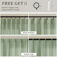thumbnail image 4 of Sage Green Patio Sliding Door Curtains 100 Width 102 Inches Long Pinch Pleated Curtain Drape with Hooks Rings Light Filtering Semi Sheer Farmhouse Extra Wide 100x102 Curtain for Living Dining Room, 4 of 17