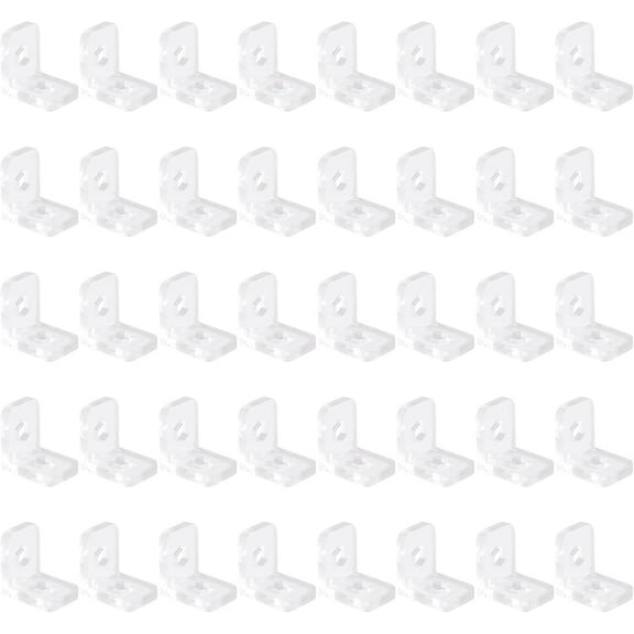 40Pcs Brackets Transparent Clear Plastic Corner Bracket 90 Degree Support Shelf Corner Brace Right Angle Bracket