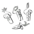 thumbnail image 1 of Paquete de 4 anillos de cristal para la punta del dedo, protectores de uñas de moda para mujeres y niñas. Plata, 1 of 9