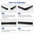 thumbnail image 4 of Pack de 2 postes de hierro inoxidable Aokyitzm, 190 cm, color negro, 4 of 9