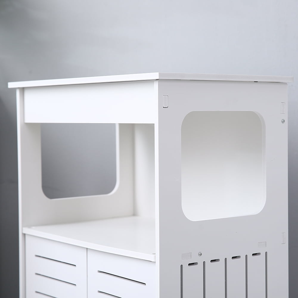 Kepooman Double Layer Storage Cabinet with Double Door, High Storage Cabinet, Sliding Storage Organizer Unit Kepooman Double Layer Storage Cabinet with Double Door, High Storage Cabinet, Sliding Storage Organizer Unit