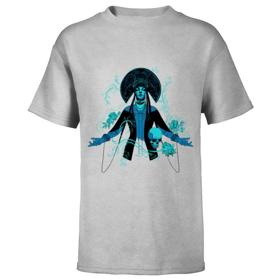 Disney Haunted Mansion Movie Psychic Harriet Illustration - Short Sleeve T-Shirt for Kids - Customized-Athletic Heather