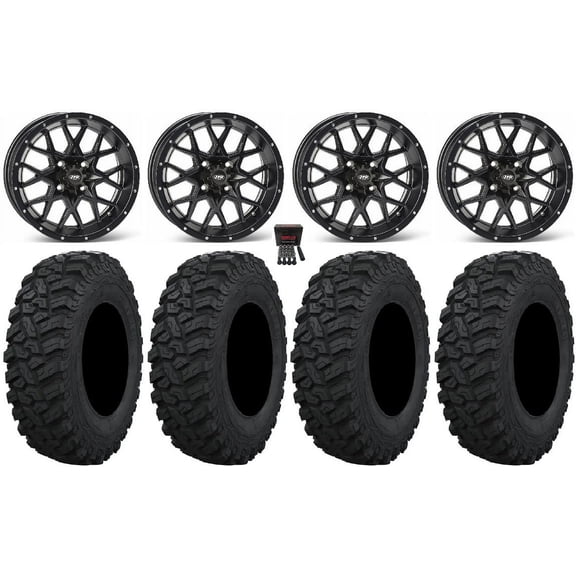 ITP Hurricane 15" Wheels Black 33" Trekker Tires Can-Am Commander Maverick Renegade Outlander Defender