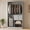 Grey, variant on Homieasy Freestanding Closet System with Suitcase Storage, 40'' Closet Organizer System with 2 Wood Drawers and Hanging Rod, White