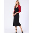 thumbnail image 3 of DARING DIVA Semi Sheer Elegant 3/4 Sleeves Blouse XL Red, 3 of 6