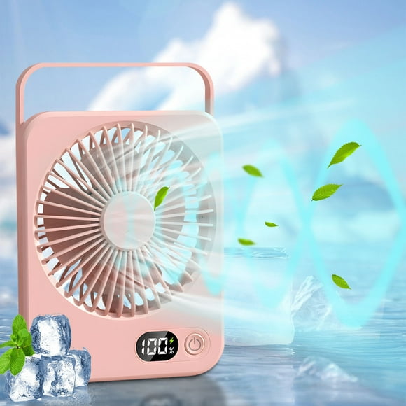 Rechargeable Long Battery-Thin Desktop Fan High Wind Power-Quiet Folding Handheld Desktop Fan