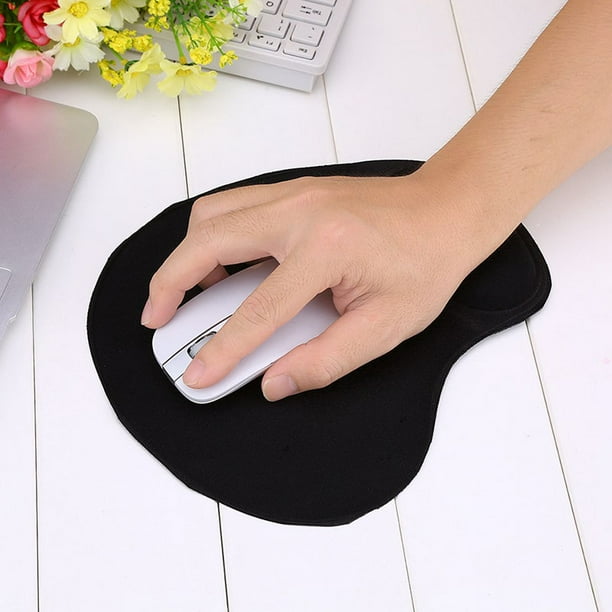ANTISLIP BLACK MOUSE MAT PAD WITH FOAM WRIST SUPPORT REST & D7C7 PC
