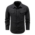 thumbnail image 3 of Havenx Long Sleeves Fishing Shirts for Men Button Down Sun Protection Shirt with Zipper Pockets Upf 50+ Tops Summer Travel Work Hiking Fishing Cooling Clothes,Black L, 3 of 6