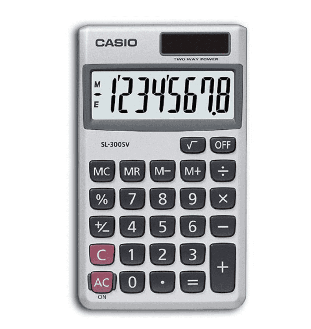 Casio HS-8VA Handheld Calculator 8-Digit LCD Silver HS8VA 