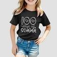 thumbnail image 4 of Girls T Shirts 100 Days of School Shirt Short Sleeve Fun Patterns Tee Kids Clothing for Boys 6-7 Years, 4 of 4