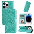 thumbnail image 2 of Funda tipo cartera GANGXUN para iPhone 15 Pro Max , diseño girasol, cuero PU, soporte, cierre magnético, tarjetero, 2 of 5