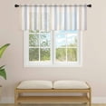 Beige Grey Stripe Semi Sheer Valance Curtains Classic Modern Voile ...