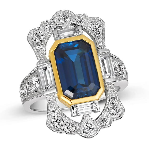 Something Borrowed. Something New. Something Blue. Rekindle her passion with TheJewelryHut Vintage Inspired Crystalline in Silver Ring