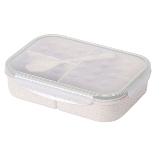 Inteprter Fiambrera de tres rejillas, paja de trigo, plástico PP, contenedores de almacenamiento para alimentos frescos, cajas para horno Organizadores de utensilios de cocina