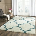 thumbnail image 2 of SAFAVIEH Kids Plush Casual Quatrefoil Shag Area Rug, Ivory/Blue, 3' x 5', 2 of 7