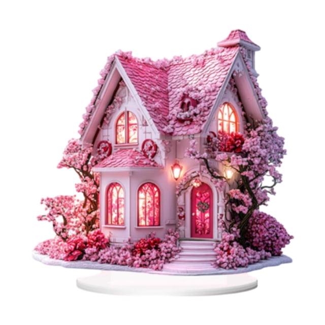Adorno de escritorio con forma de de cerezo en flor, decoración de mesa, ligero, decorativo, decoración plana 2D para dormitorio, hogar, boda