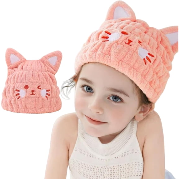 Hair Towel Wrap Cat Dry Hair Cap Suck Water, Absorbent Quick Hair Drying Towel, Lightweight Bouncy Hat Headscarf for Wet Hair