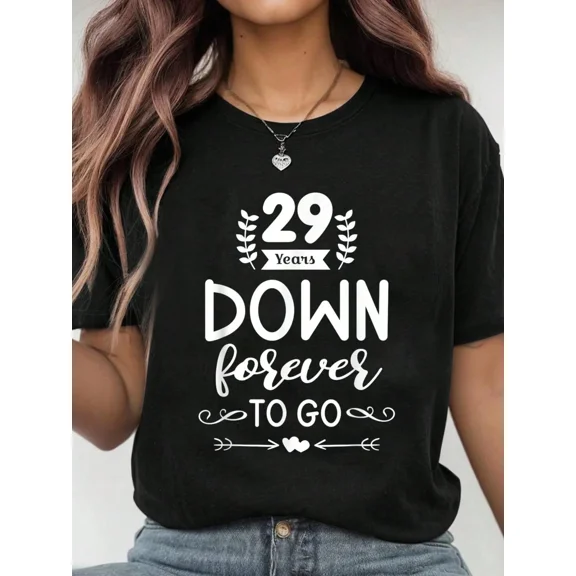 29th Wedding Anniversary T-Shirt 29 Years Down Forever To Go Retro Romantic Couple Gift Tee for Men Women Black Short Sleeve Cotton Top