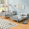 thumbnail image 2 of Twin over Full Bunk Bed with ladder, Safety Guardrail, Perfect for Bedroom, Gray, 2 of 13