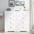 thumbnail image 4 of Walsunny 4 Drawer Dresser for Bedroom, Modern Wood Chest of Handle-Drawers, Storage Cabinet Organizer, Wooden Dresser for Bedroom Living Room Closet Entryway, White, 4 of 11