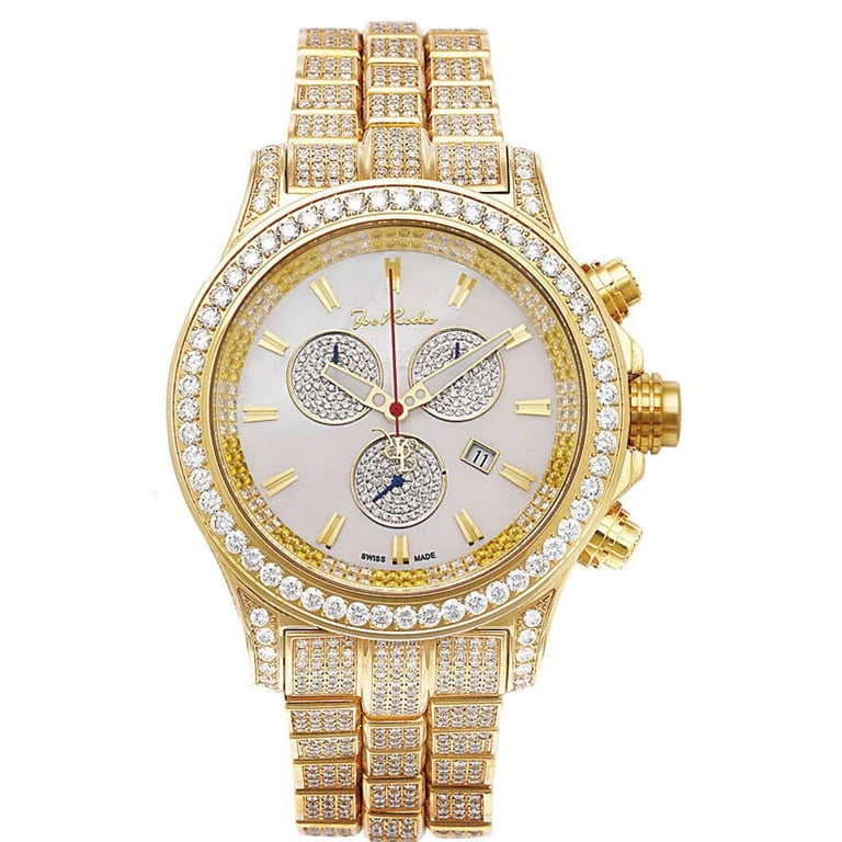 Yellow Joe Rodeo Mens Diamond Watch Genuine Diamonds 26.7 ctw 50 mm size case Model Master Pilot Style JMP14 2C Walmart