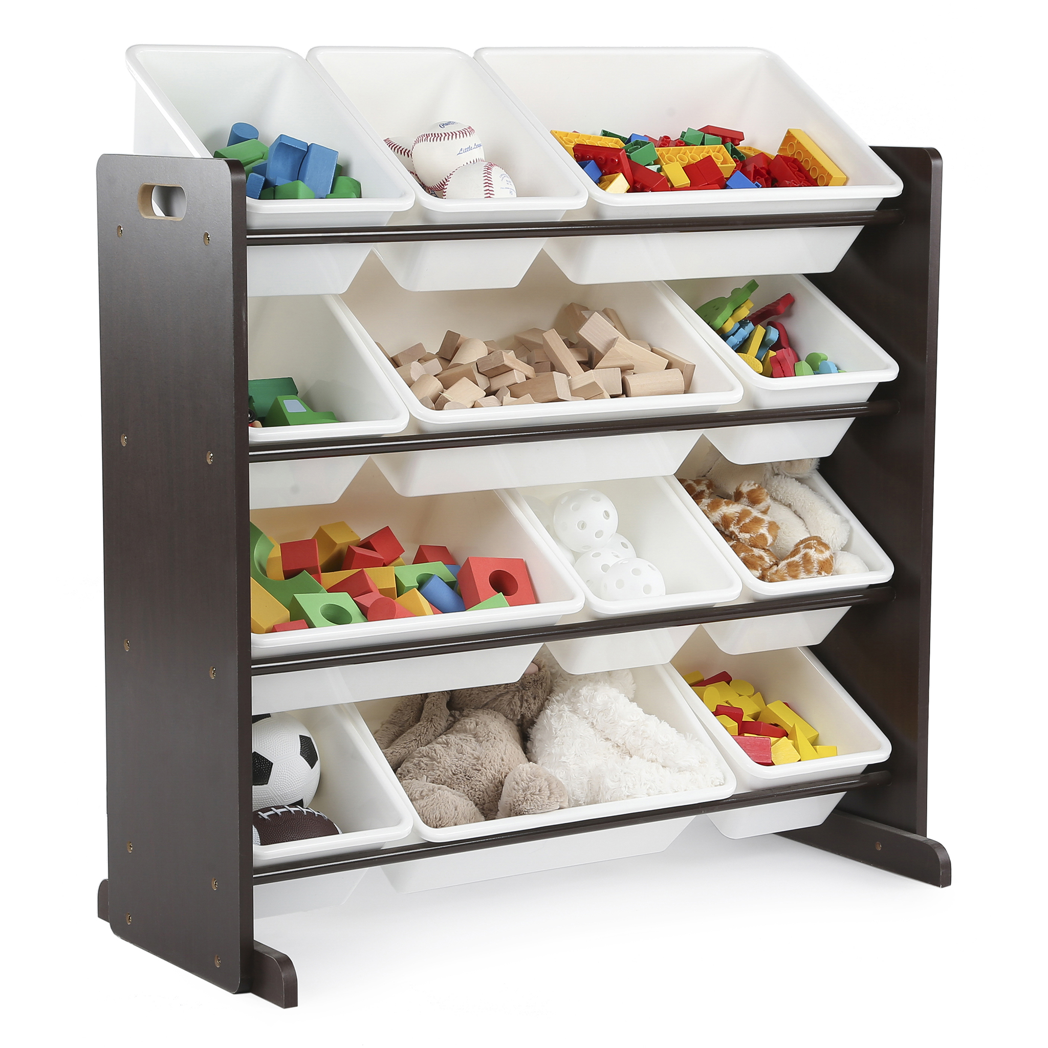 Humble Crew Children Plastic Organizing Rack with 12 Bins, Espresso and White - image 4 of 9