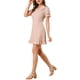 thumbnail image 4 of Vestido casual de cuadros con cuello Peter Pan y volantes para mujer Inspire Chic, XS, rosa y blanco, 4 of 6