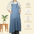 thumbnail image 5 of Unique Bargains Cotton Linen Apron Halter Apron Apron with Pockets Painting Pinafore for Baking Garden Cleaning Blue, 5 of 6