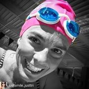 Swim Goggles by New Wave Swim Buoy {Blue Ice Blue Lens in White Frame} Anti Fog Lenses, Silicone In-Socket Eye Cups, Four Interchangeable Nose Bridges and Adjustable Strap for Triathlon