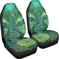 thumbnail image 3 of POLERO Green Dragon Floral Vehicle Seat Covers, 2 Pack Universal High Back Front Seat Covers, Removable Polyester Car Interior Decorative Accessories, 3 of 13
