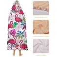 thumbnail image 4 of Pink-flamingos-palms-leaves Wearable Blanket Women Men Hooded Blanket Adult Plush Poncho Lightweight Soft, 4 of 6