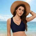 thumbnail image 7 of Siilsaa Push Up Swim Top Women Halter Bikini Top Only Retro Swimsuit Top Push Up Bathing Suit Top No Bottom Navy,M, 7 of 7