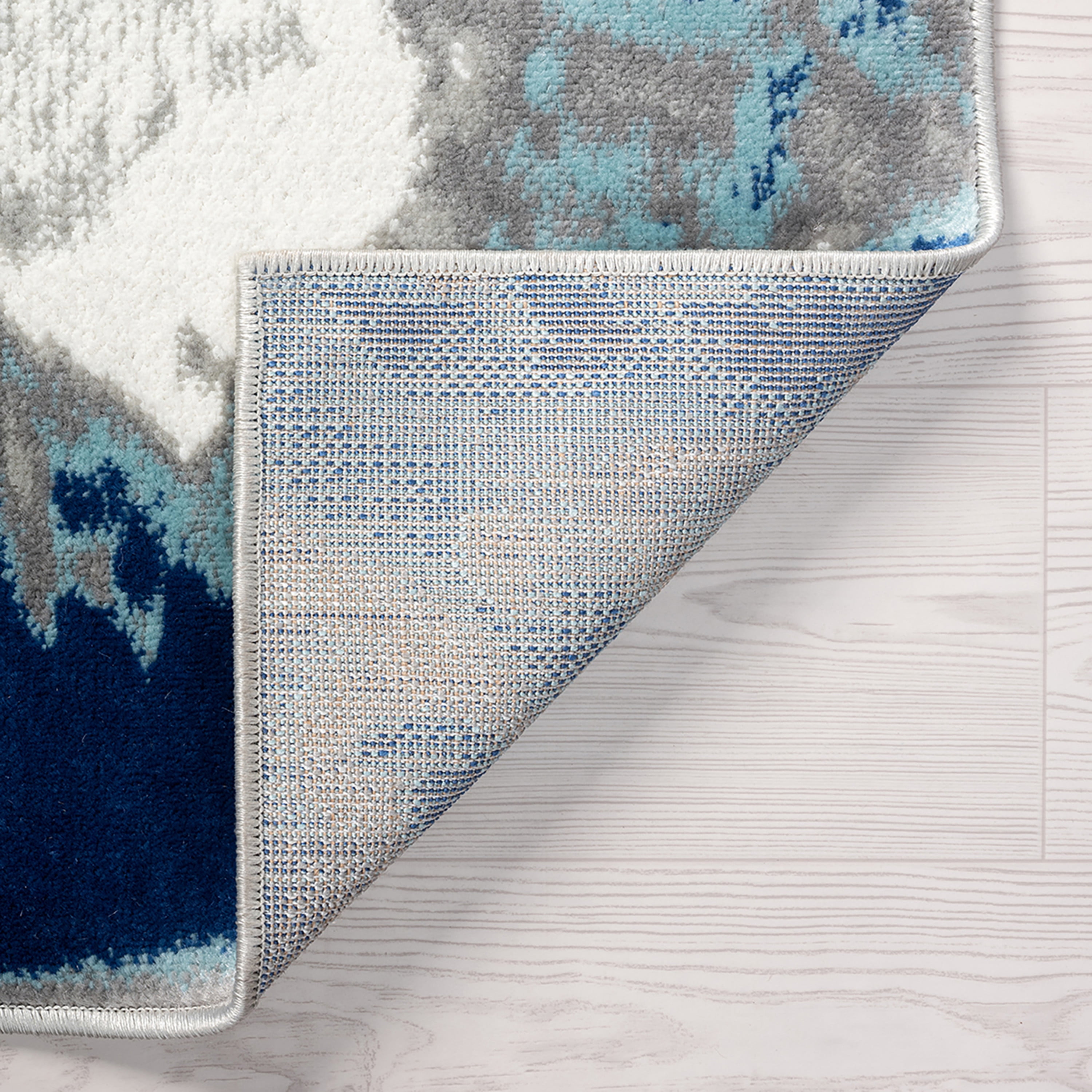 Bliss Rugs Modern Contemporary Abstract Area Rug, Indoor Rugs for Living Room, Dining Room, Bedroom | Blue/Gray, 5' x 8' (5'3''x7'3'')