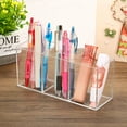 thumbnail image 6 of Uxcell 3 Compartments Clear Acrylic Pen Holder Pencil Holder Pen Organizer Pencil Cup Square Transparent, 6 of 6