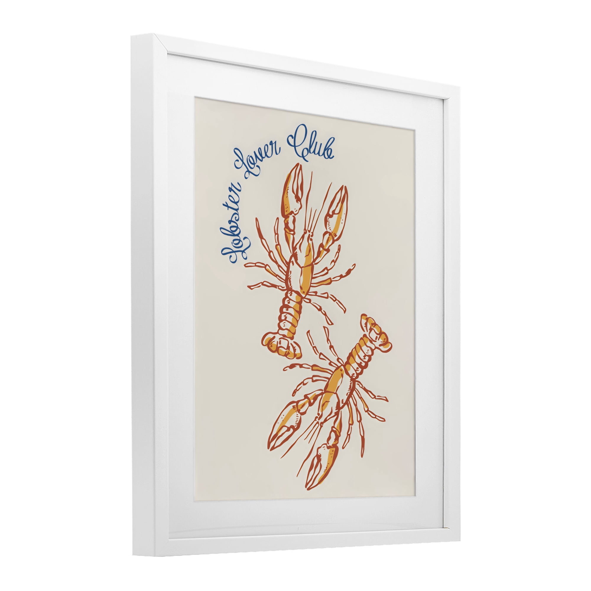 Stupell Industries Lobster Lover Club White Framed Print Under Glass, design by The Prints Vibe