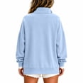 thumbnail image 6 of Textilo Women's Oversized Sweatshirt Henley Neck Half Button Pullover Top Long Sleeves Drop Shoulder Stand Collar Sweatshirt Loose Fit Casual Fall Winter 2026 Comfy Outfits,Sky Blue 3XL, 6 of 7