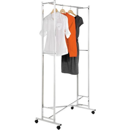 Honey Can Do Square Tube Folding Garment Rack, Chrome