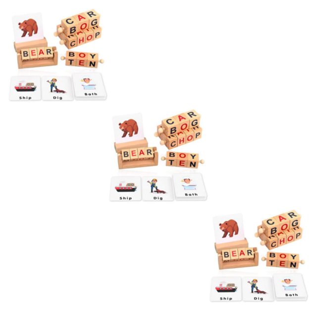 maskred Stimulate Imagination With Rack Rotating Wooden Reading Blocks Creative Building Alphabet Blocks 3Set