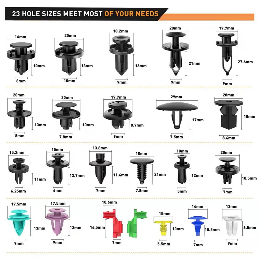 725Xcar Bumper Clips Set Push Pin Rivet Bumper Door Trim Panel Retainer Fastener