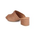 thumbnail image 3 of Qupid FI43 Women Faux Suede Peep Toe Chunky Heel Mule, 3 of 5