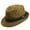Brown, variant on Panama Jack Weaved Toyo Fedora with Striped Black Band (Ivory, Medium)