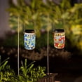 thumbnail image 4 of 1 Pack Solar Outdoor Mosaic Lantern Waterproof Hanging Table Lamp Night Light For Garden  Patio  Party  Yard Decor, 4 of 13