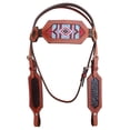 thumbnail image 2 of Hilason Western Horse Headstall Bridle American Leather Brown Beaded Crocodile, 2 of 2