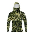 thumbnail image 2 of Homeyce Sun Protection Camo Hoodie Shirts for Men with Mask Uv Spf Upf 50+ Rash Guard Sun Shirts Outdoor Hiking Swim Fishing Long Sleeve Cooling Hoodies,Deep Green S, 2 of 4