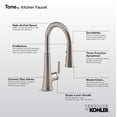 thumbnail image 3 of Kohler 23764-CBL Robinet de Cuisine Rétractable avec Pulvérisateur Rétractable Chrome Poli Noir Mat, 3 of 5